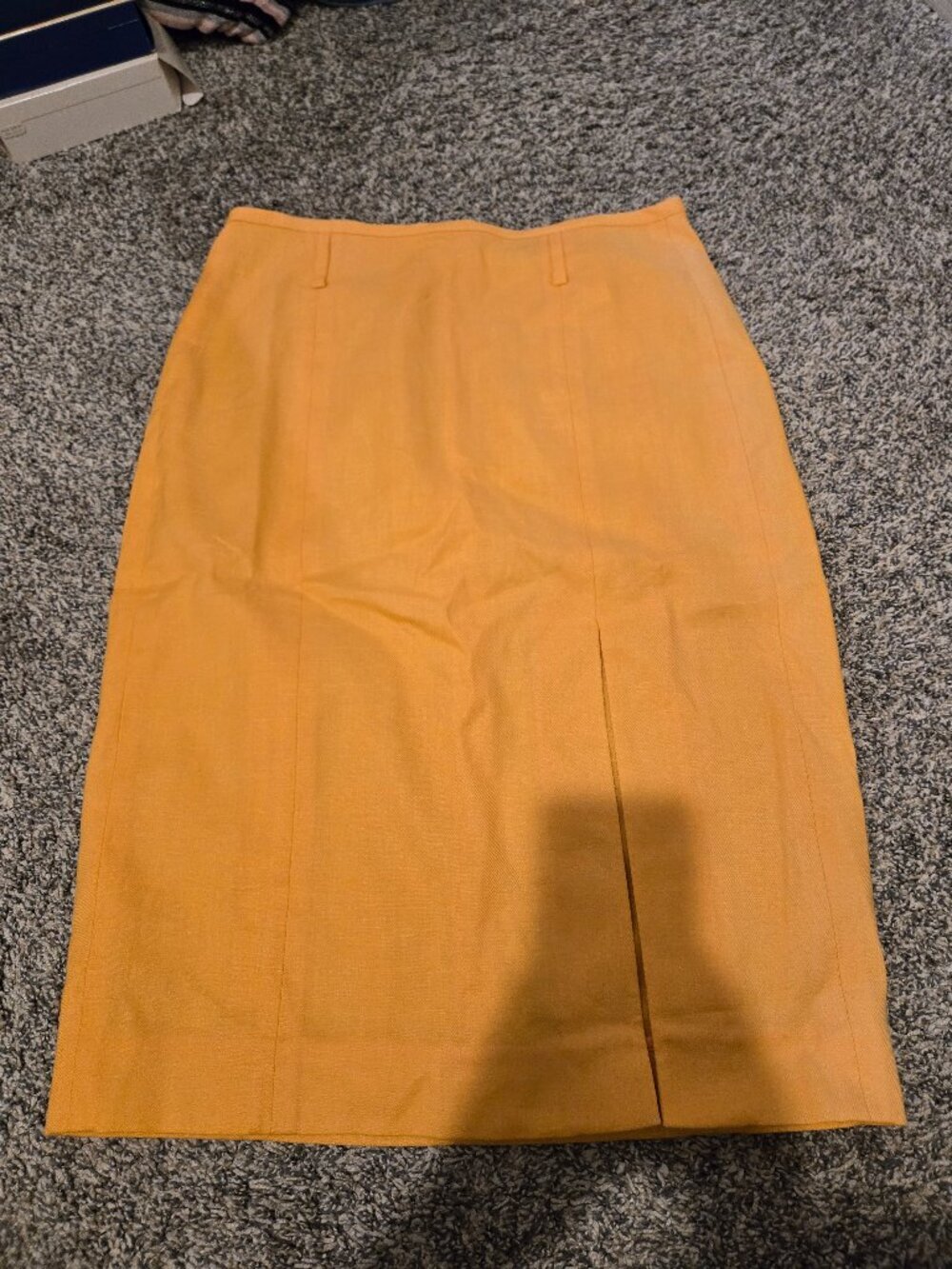 NWT J Crew Stretch Linen Blend Pencil Skirt Orange 6